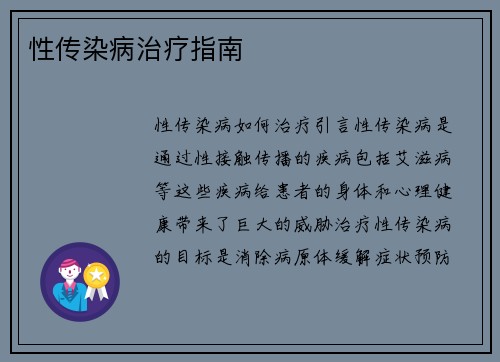性传染病治疗指南